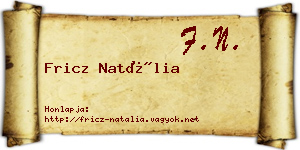 Fricz Natália névjegykártya