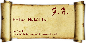 Fricz Natália névjegykártya